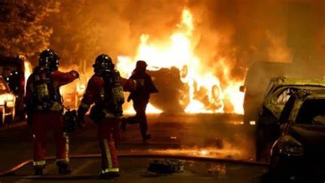 Cars set ablaze in France during rioting last month