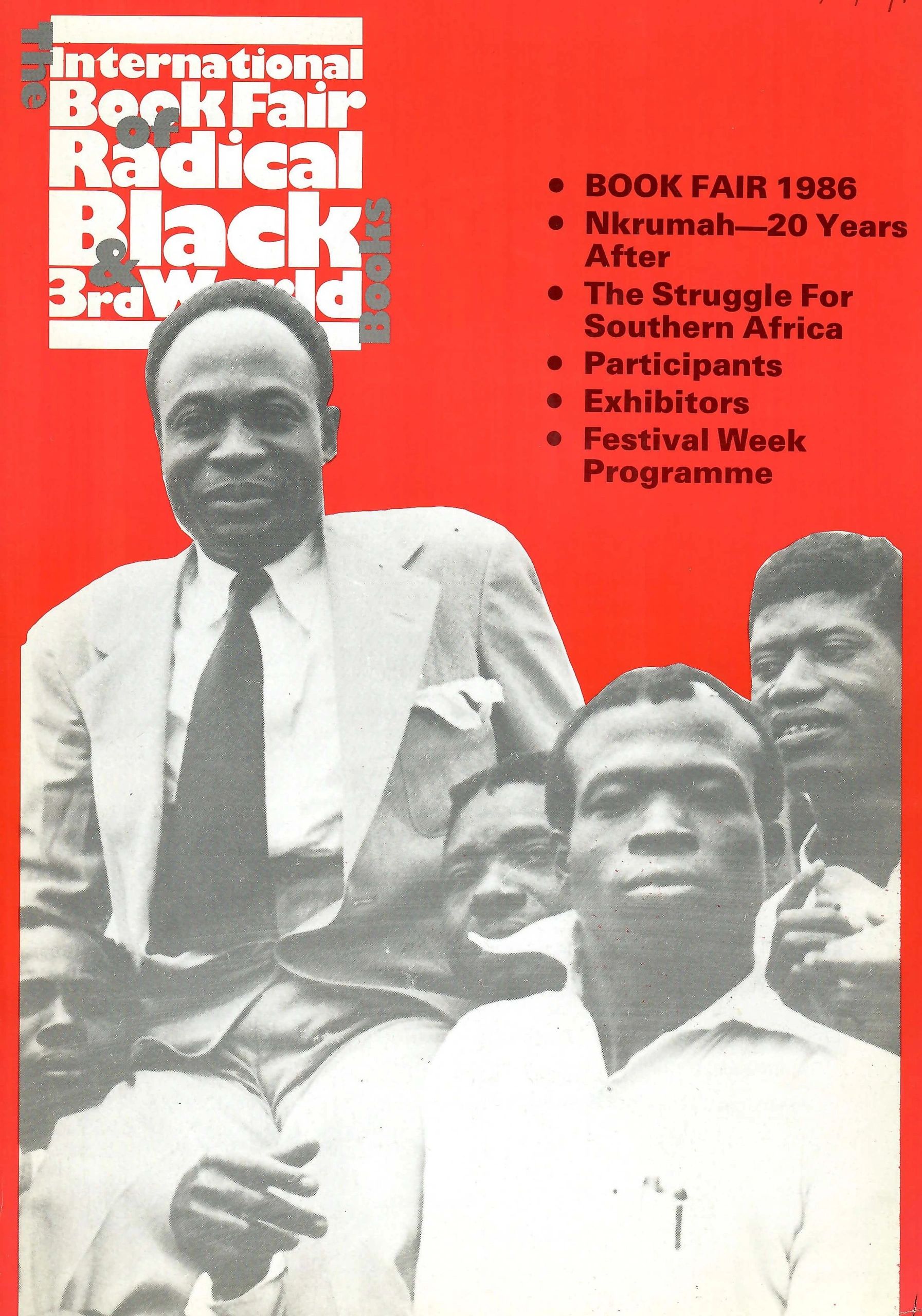 Flyer for International Book Fair and Radical Black World Books (1986)