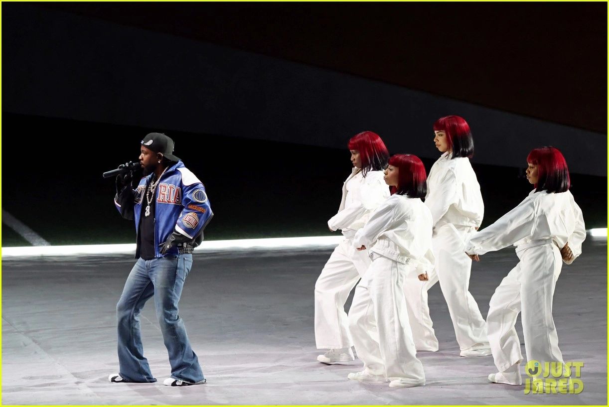 Kendrick Lamar and Dancers at Superbowl LIX