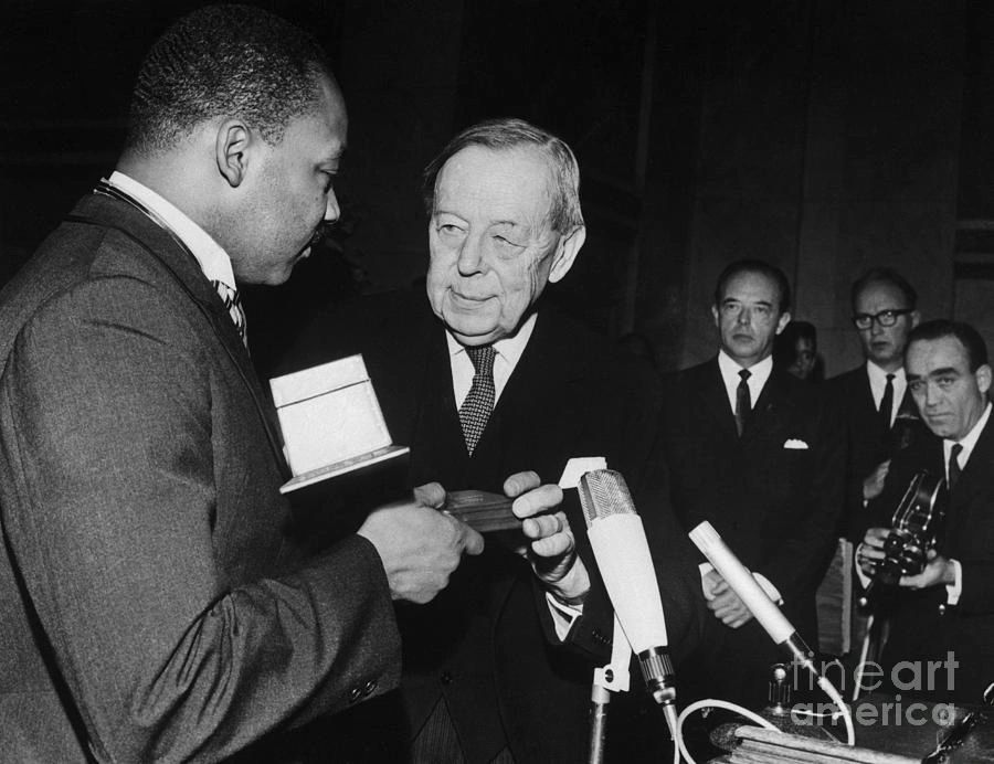 Martin Luther King Jr receives the Nobel Peace Prize, 1964