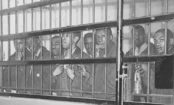 Friendship Nine incarcerated in Rock Hill, South Carolina in 1961
