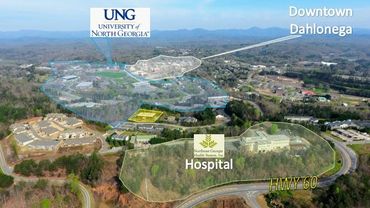 Dahlonega Medical Mall is in yellow