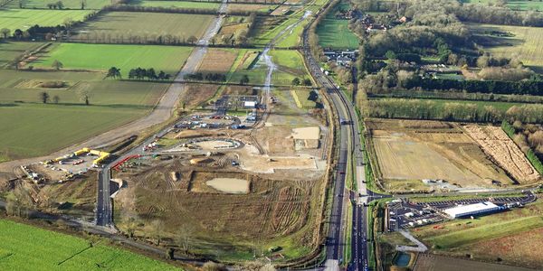 Aerial view of the A47
