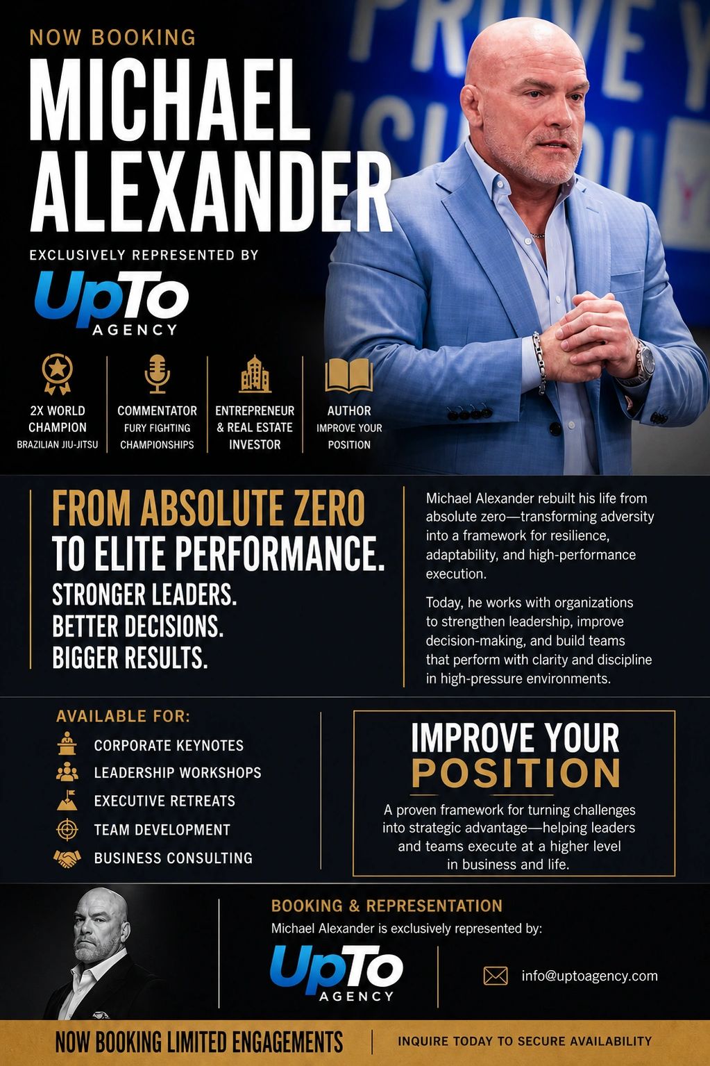 Promotional poster for Michael Alexander, a speaker and coach.