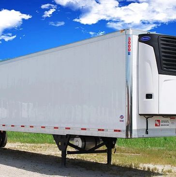 This is a refrigerated trailer used in freight forwarding and transportation logistics