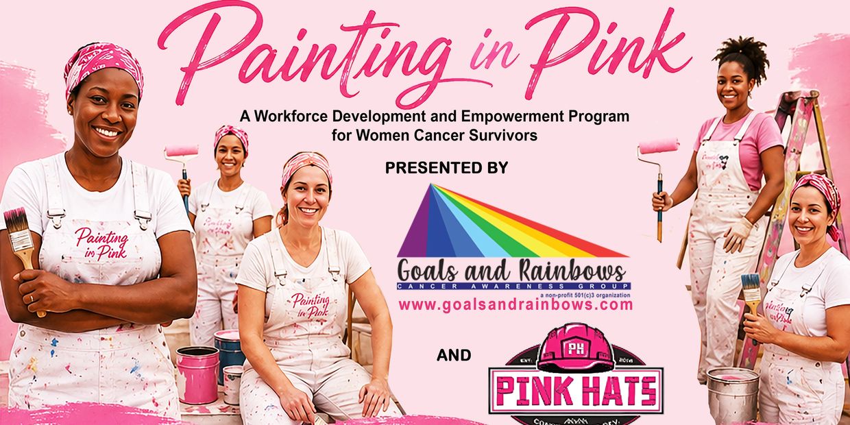 Women cancer survivors in a Painting in Pink workforce empowerment program.