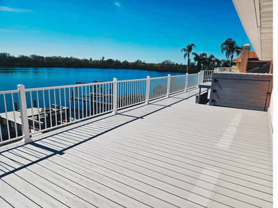 Custom composite deck waterfront property Riverview Florida