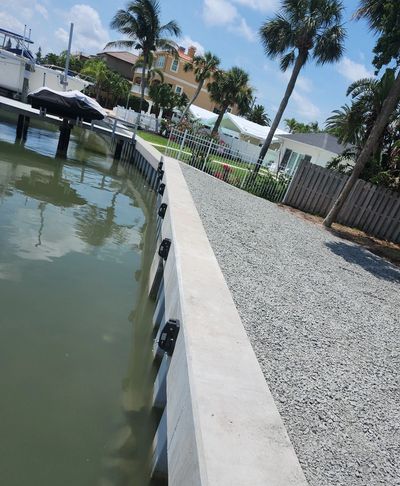 Vinyl seawall construction Tampa Bay Florida residential waterfront"