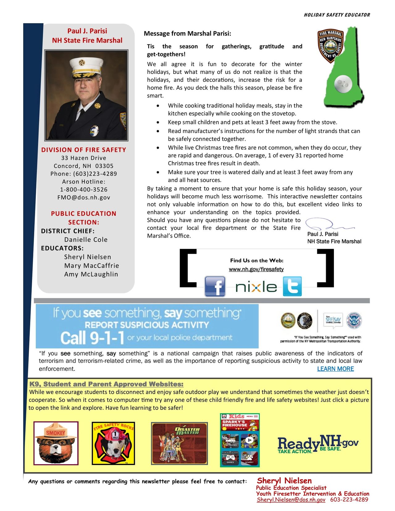 Holiday Safety Tips from the NH State Fire Marshall's Office