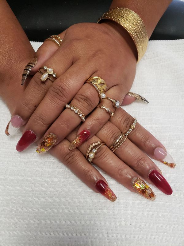 acrylic nails with fall theme