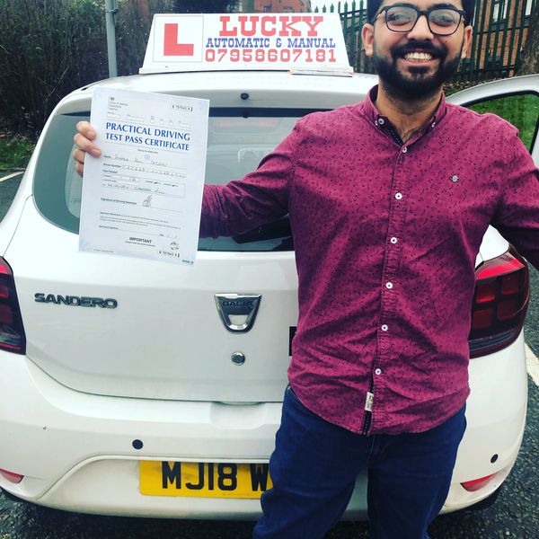 Joy of passing driving test.