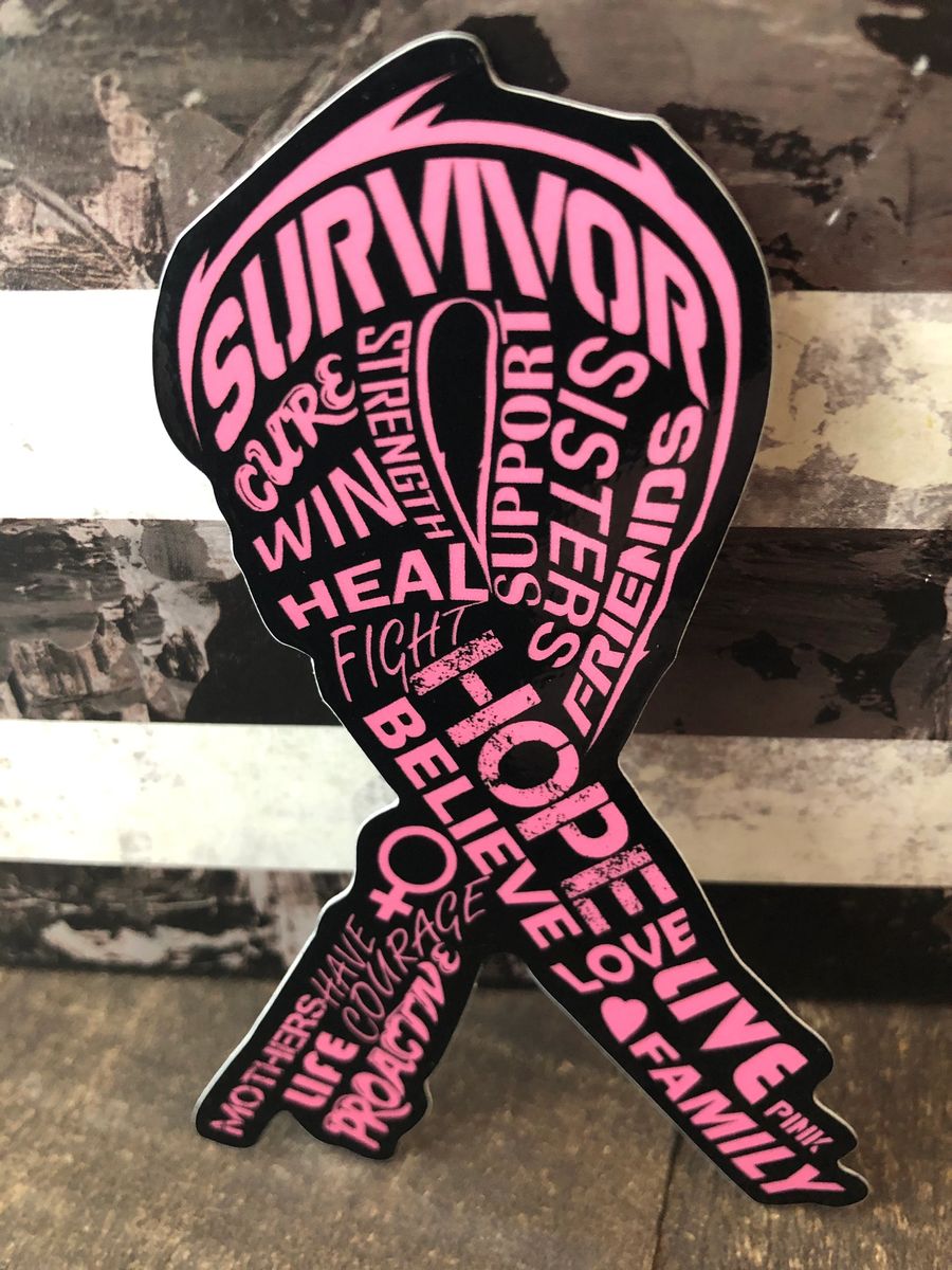 Pink Ribbon Cancer Support Sticker
