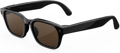 Black rectangular sunglasses with brown lenses.