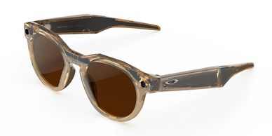 Brown lens sunglasses with a transparent frame.