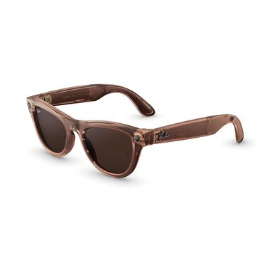 Brown translucent frame sunglasses with dark lenses.