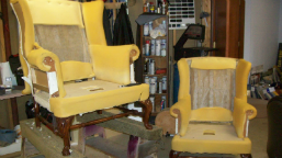Matching Wing Chairs on the Bench