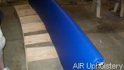 Re-upholstered Blue Bench Back