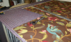 New fabric on cutting table