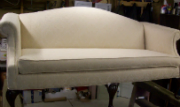 Re-Upholstered Camel Back Sofa
