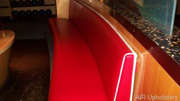 Re-upholstered Red Bench