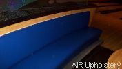 Installed Blue Curved Bench