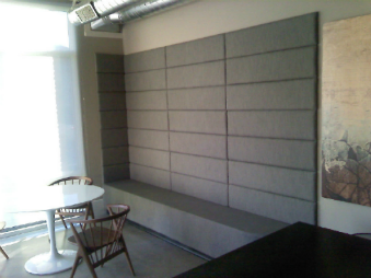 Upholstered Wall Panels and Bench