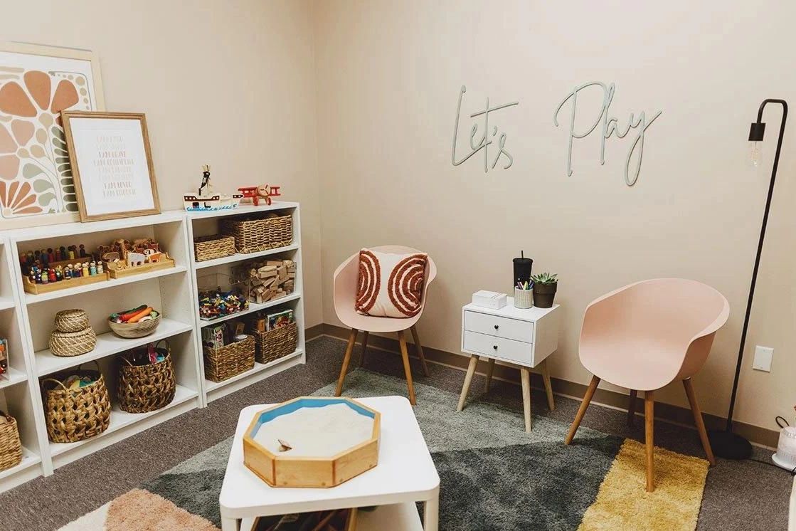 Child play therapy room at DeNome Alliances Counseling Center in Holly Springs, NC