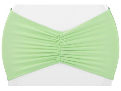 Light green ruched bandeau top.