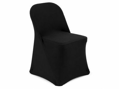 Black chair cover on a chair.