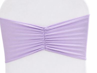 Lavender chair sash with ruched center detail.