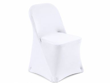 Simple white covered chair.