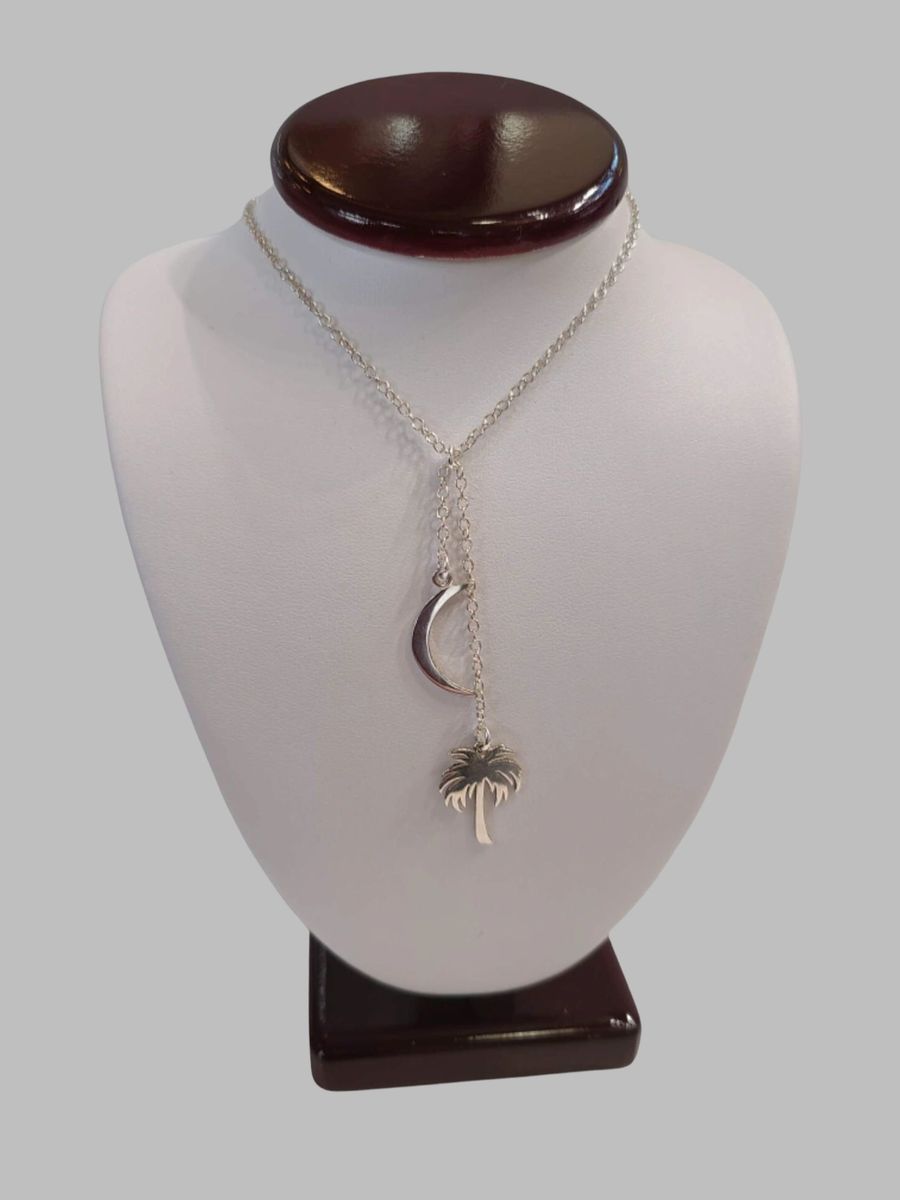 Sterling Silver Palmetto Moon Necklace
