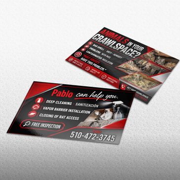Flyer advertising crawl space animal removal and cleaning services.