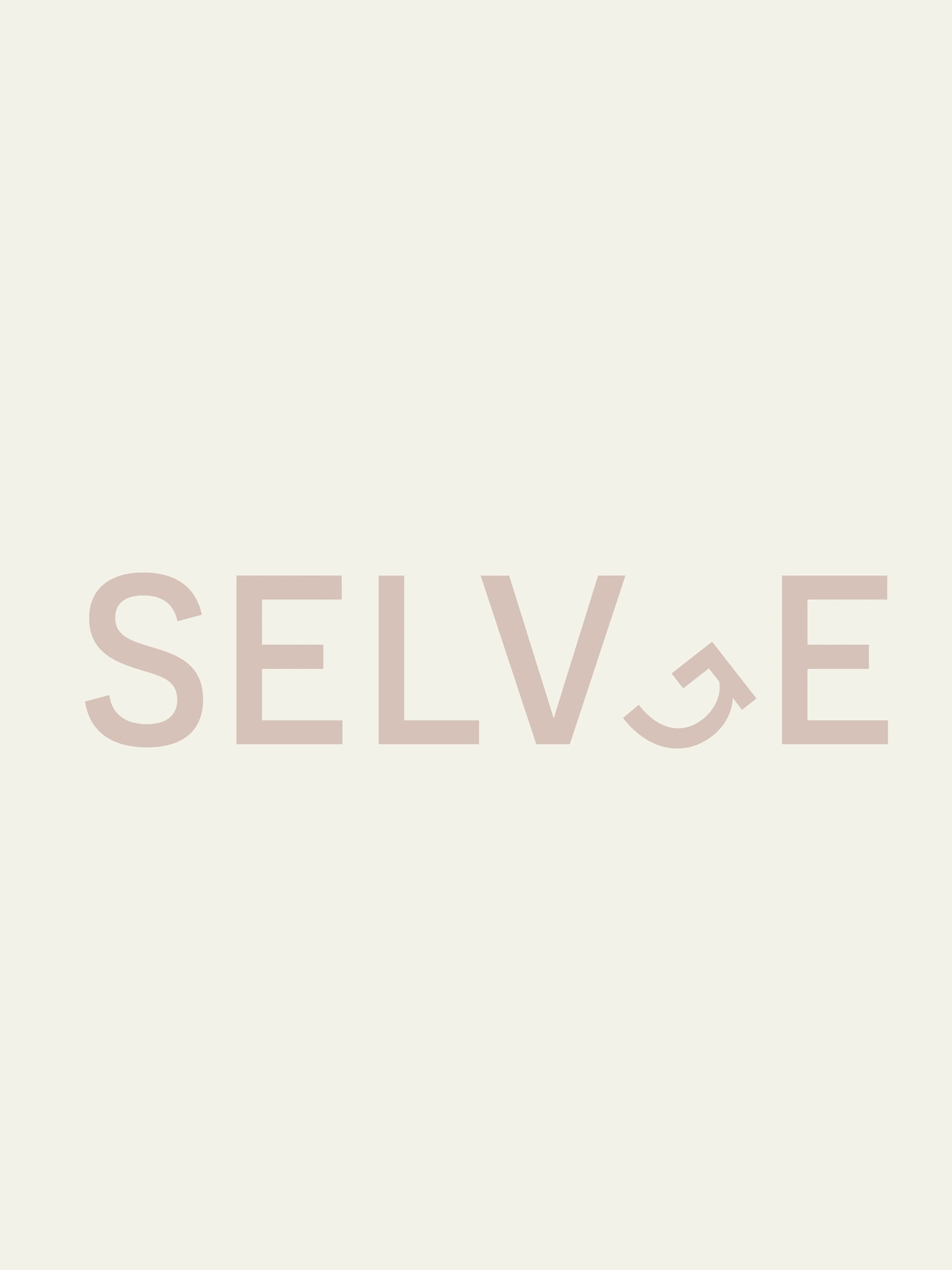 Minimalist poster with the word "SELVE" in large, soft pink letters on a cream background.