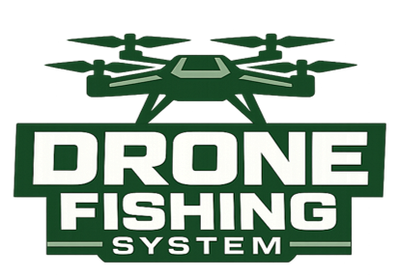Logo of Drone Fishing System with a drone image.