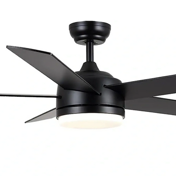 black ceiling fan with led light and remote control