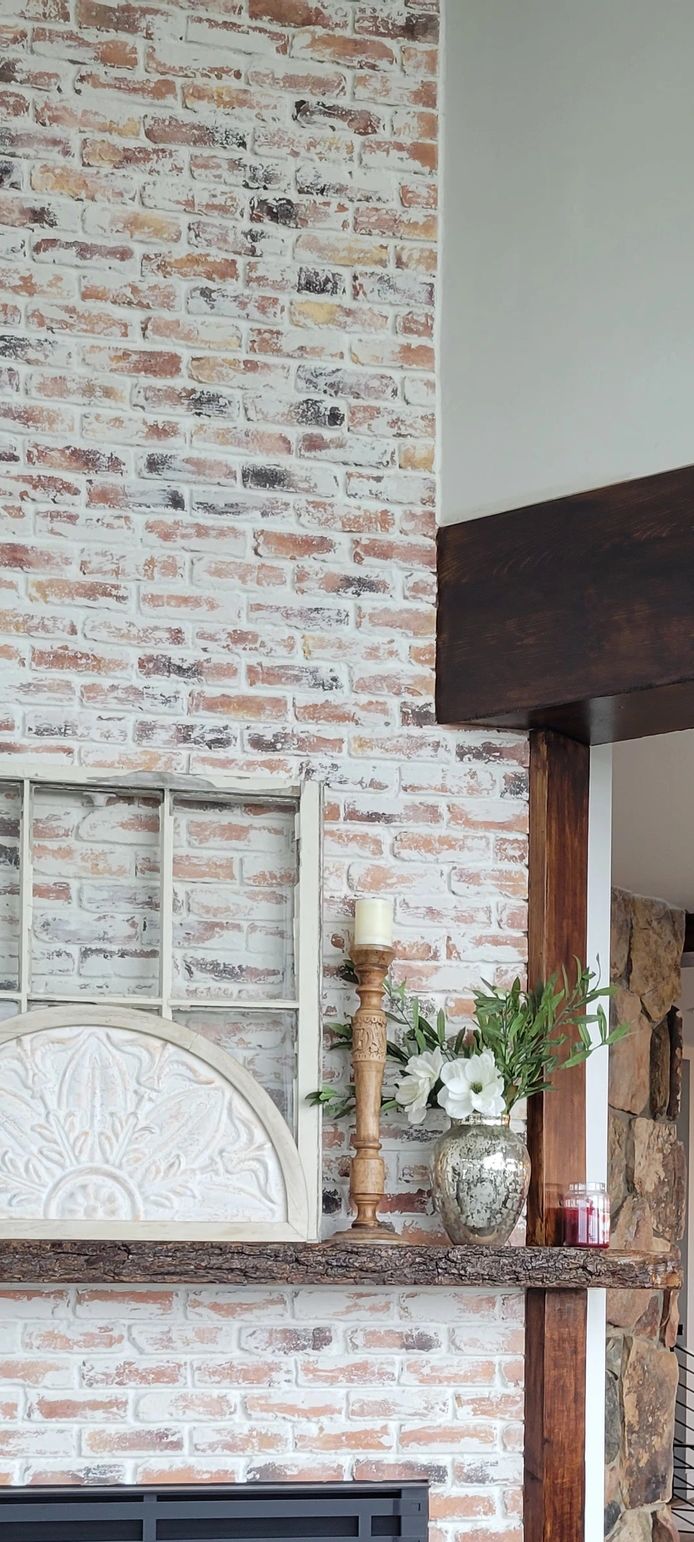 German smear brick fireplace