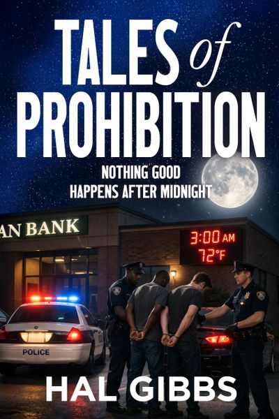 Book cover showing police arresting a man at night outside a bank.