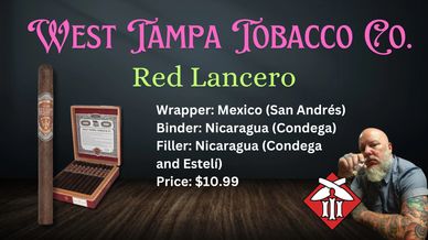 Advertisement for West Tampa Tobacco Co.'s Red Lancero cigars.