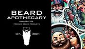 Beard Apothecary logo with intricate beard art.