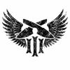 Black and white winged skull and crossbones logo with 'Alix' text.