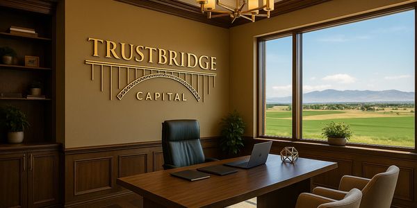 TrustBridge Capital office with elegant design and scenic view.