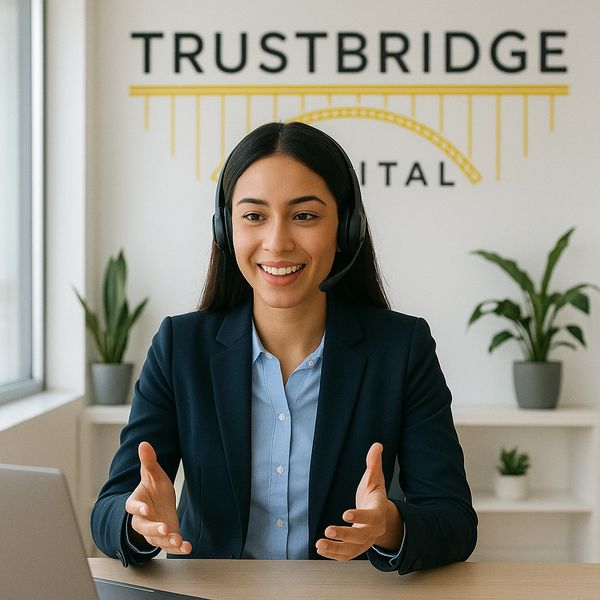TrustBridge Capital representative on a video call.