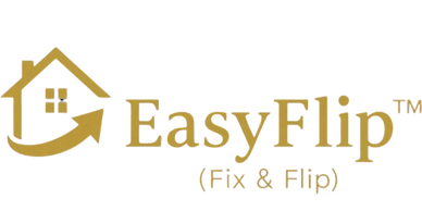 EasyFlip™ Fix and Flip loan program logo with gold house and arrow icon.