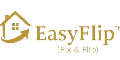 EasyFlip™ Fix and Flip loan program logo with gold house and arrow icon.