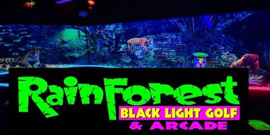 Rain Forest black light golf and arcade in Destin Florida