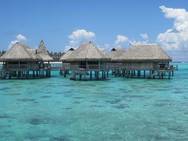 Overwater bungalows in Bora Bora