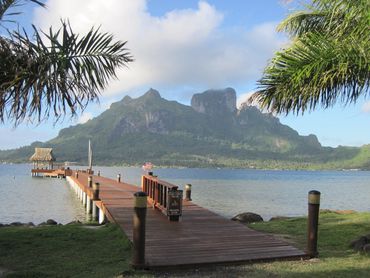 Bora Bora, French Polynesian. In front of the famous Bloody Mary’s Restaurant.