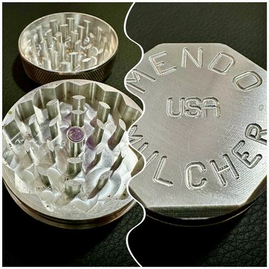 Mendo muncher two piece aluminum grinder made in America sharp grinder grinds Herb well 