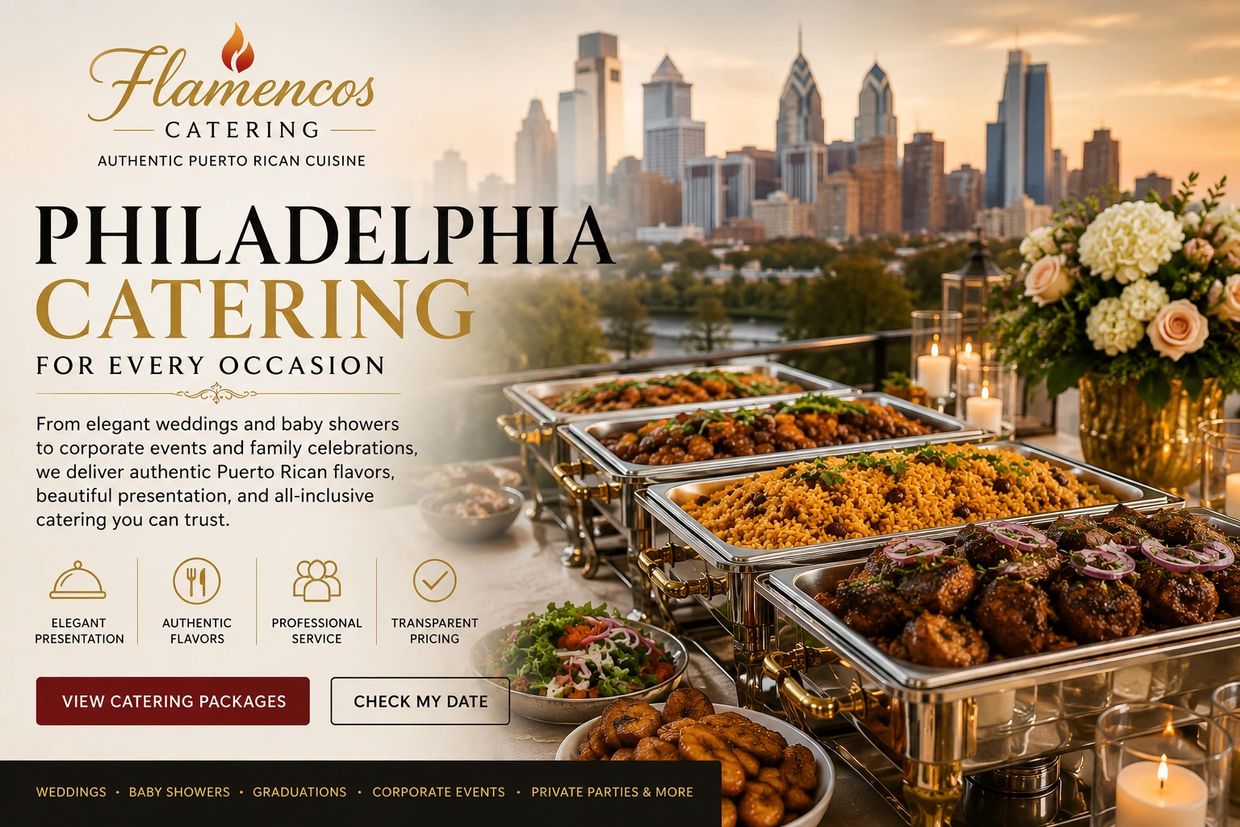 Philadelphia catering with authentic Puerto Rican cuisine and elegant presentation.